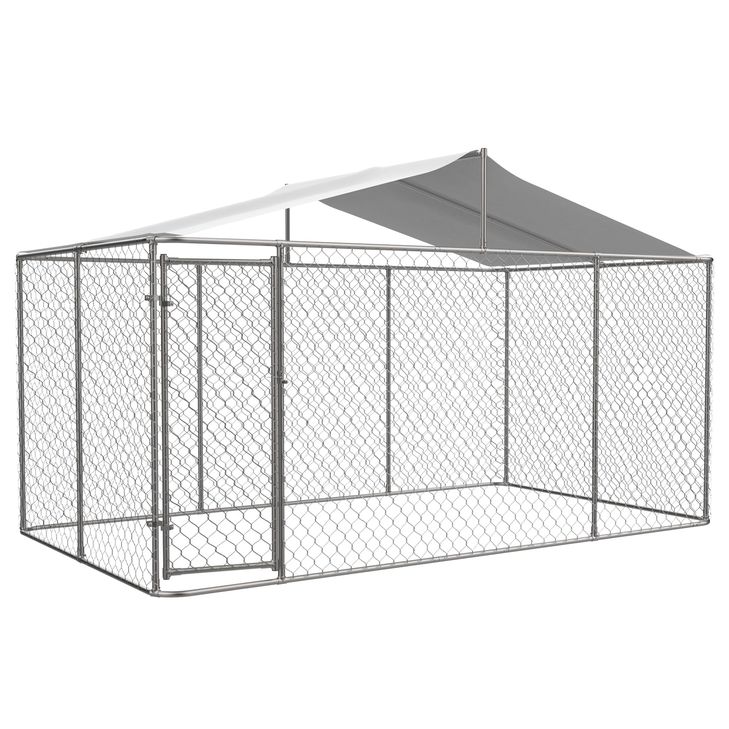 Heavy Duty Outdoor Dog Kennel 13.1x7.5x7.6 ft, Galvanized Chain Link Playpen with Waterproof Anti-UV Cover, Secure Lock, Large Exercise Pen for Puppy & Small Pets image 10