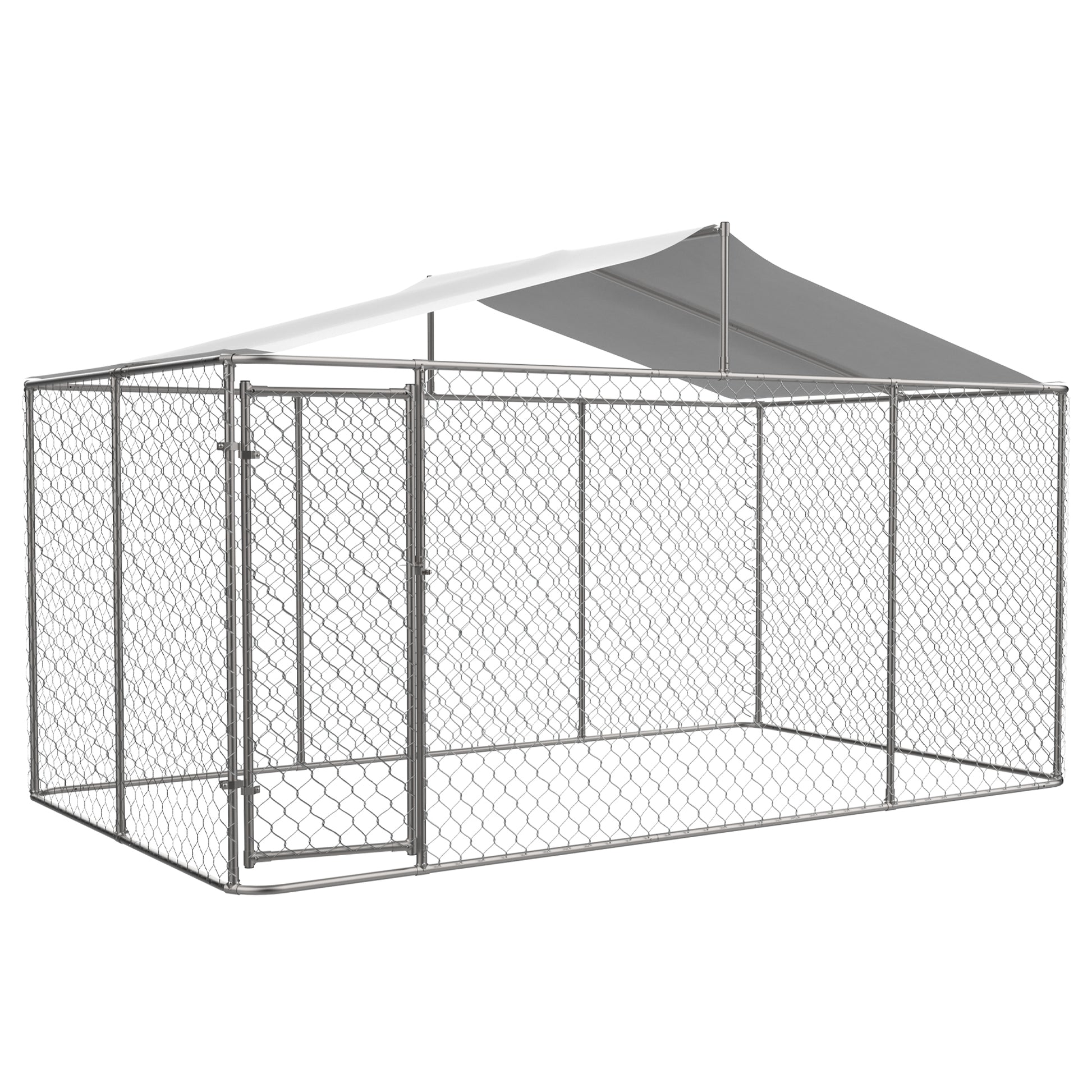 Heavy Duty Outdoor Dog Kennel 13.1x7.5x7.6 ft, Galvanized Chain Link Playpen with Waterproof Anti-UV Cover, Secure Lock, Large Exercise Pen for Puppy & Small Pets image 10
