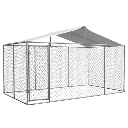 Heavy Duty Outdoor Dog Kennel 13.1x7.5x7.6 ft, Galvanized Chain Link Playpen with Waterproof Anti-UV Cover, Secure Lock, Large Exercise Pen for Puppy & Small Pets image 10