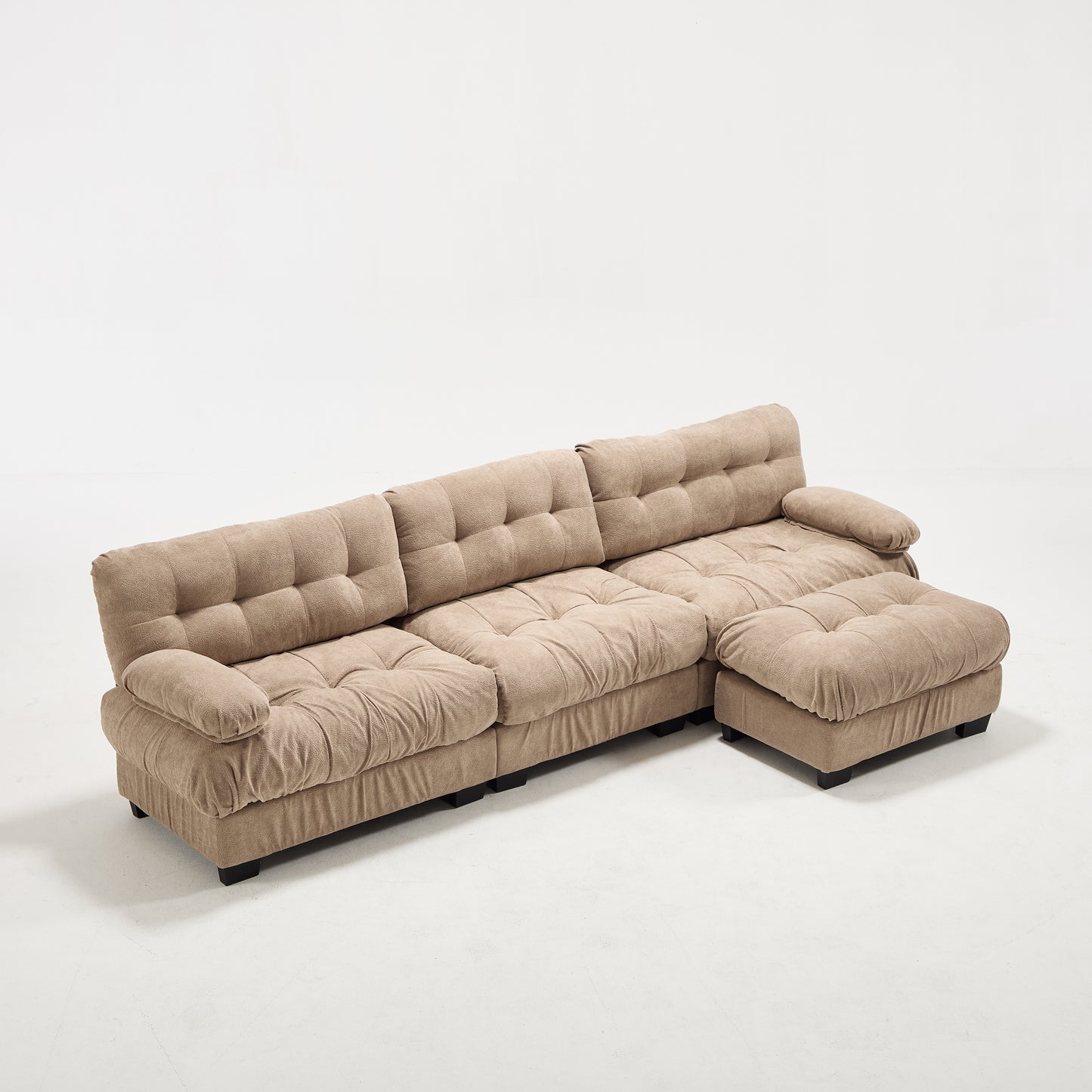 Modular Sectional Sofa,Cloud Couch, L Shaped Couch with Movable Ottoman, Modern Deep Seat Couches for Living Room, Oversized 3-Seater Sofa Comfy advanced flannelette Sofas for Bedroom,5 Pillows image 11
