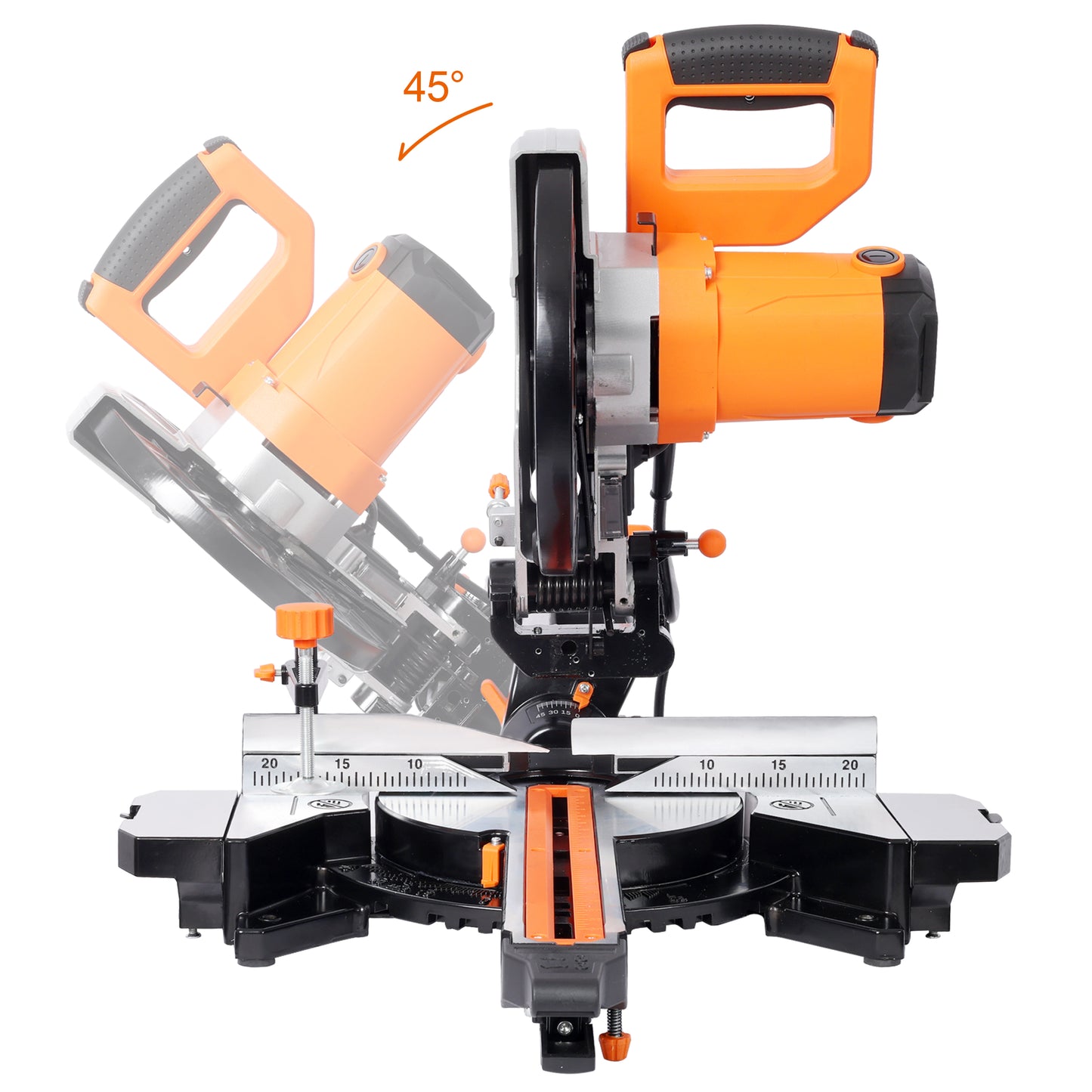 10in Single Bevel Double Speed Sliding Miter Saw,48T Blade,2-Speed 5000/3200 RPM,3.5x13in Cutting Capacity,ETL certificate image 4