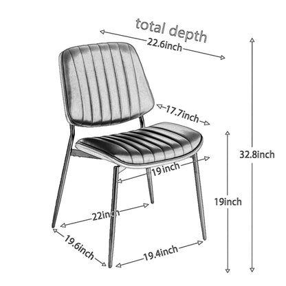 A&A Furniture, Dining Chairs Set of 2 Mid Century Modern Retro Faux Leather Chair with Walnut Bentwood Back Upholstered Seat Metal Legs Adjustable Foot for Kitchen Dining Room Chairs(Black PU) image 8