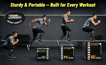 3-in-1 Foam Plyometric Jump Box, 12/14/16 Inch Multi-Height Soft Plyo Box, High-Density EPE Core with Non-Slip PVC Cover, for Beginners, Kids, Home Gym & Rehab Training image 3