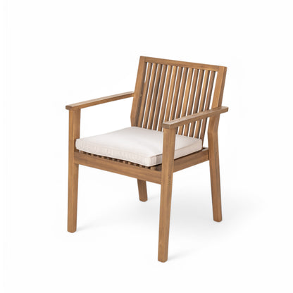 Patio Dining Chair Set of 2 - Sturdy Acacia Wood, Comfortable Waterproof Seating, 400 lbs Capacity, Brown Color Frame image 7