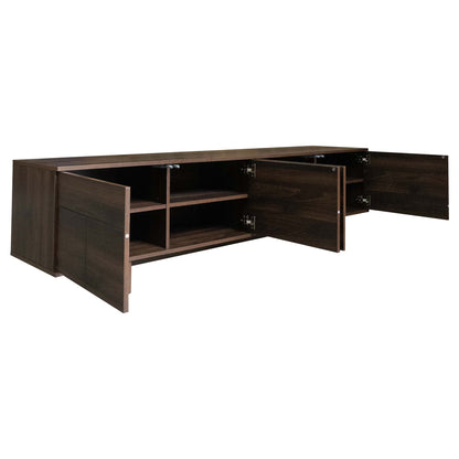78 inch Modern TV Stand for TVs up to 85", Entertainment Center with with Solid Wood Legs, Cable Management, Push-Openers, Soft-Closing Hinges & Adjustable Shelves for Living Room image 11