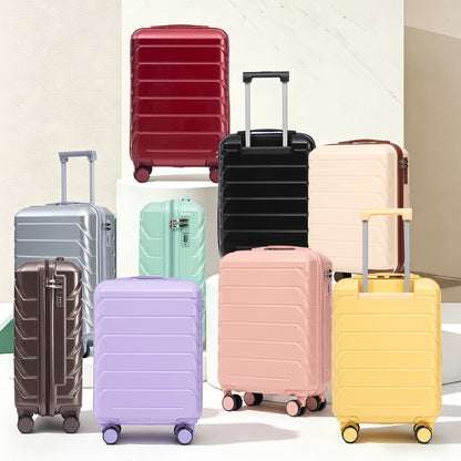 20 Inch ABS Hard Shell Travel Checked Luggage - Scratch Resistant Surface Four Multi-Directional Wheels, With Combination Lock.(Blue+Purple) image 2