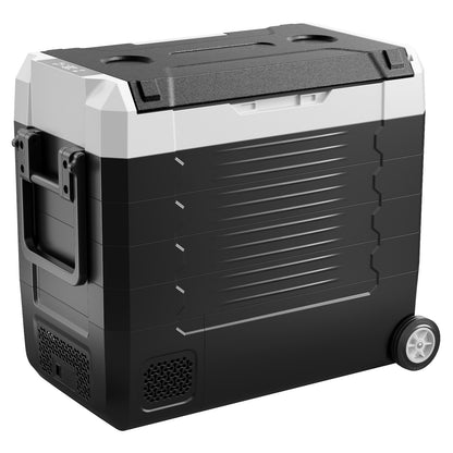 Car Refrigerator, DC 12/24V AC100-240V Compressor Electric Cooler, -4°F to 68°F Truck Refrigerator with APP Control, Wheels & Dual Zone, 58 QT Cars Cooler for RVs, Boats, Camping, Fishing image 1