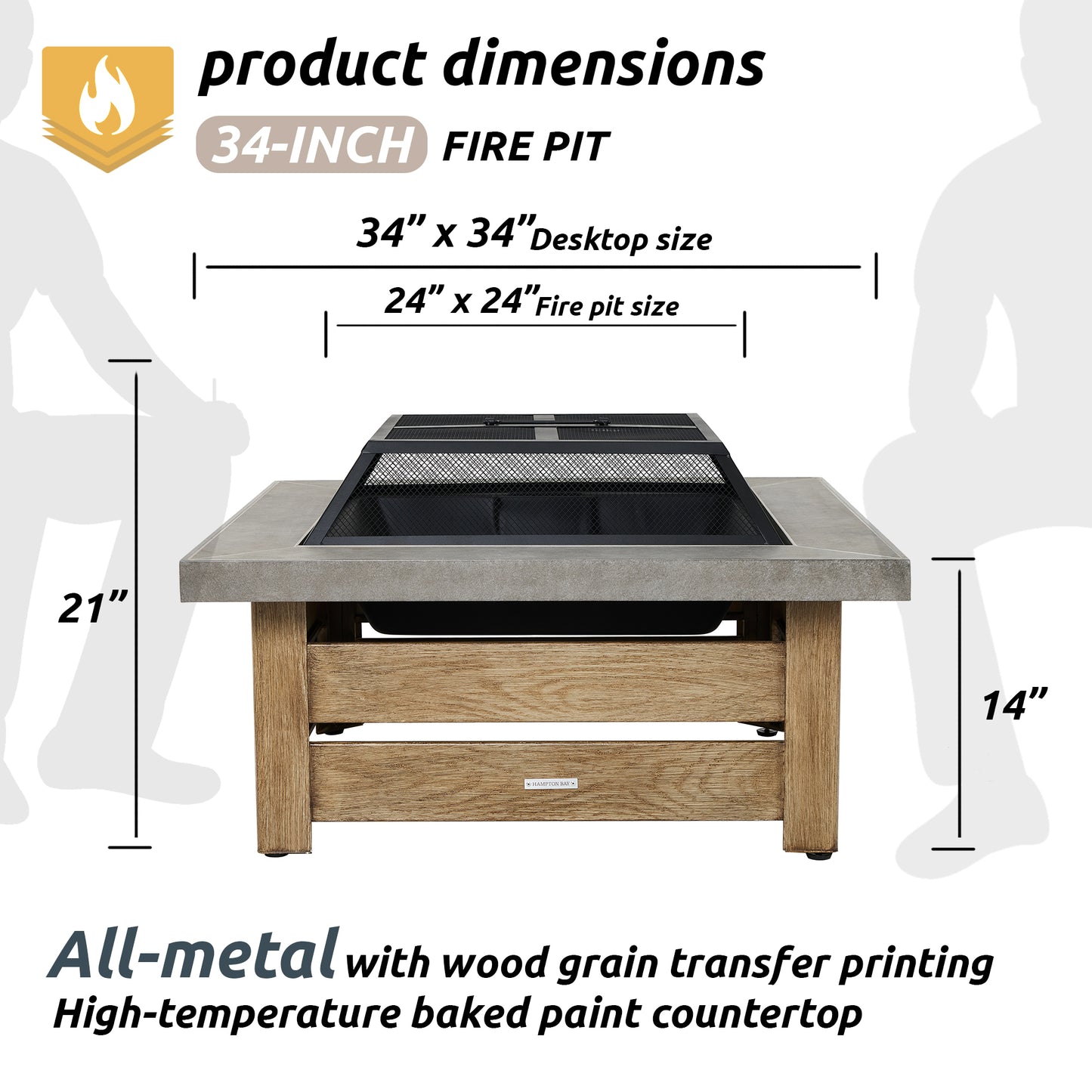 34-inch Iron Fire Pit Table Wood-burning stove image 9