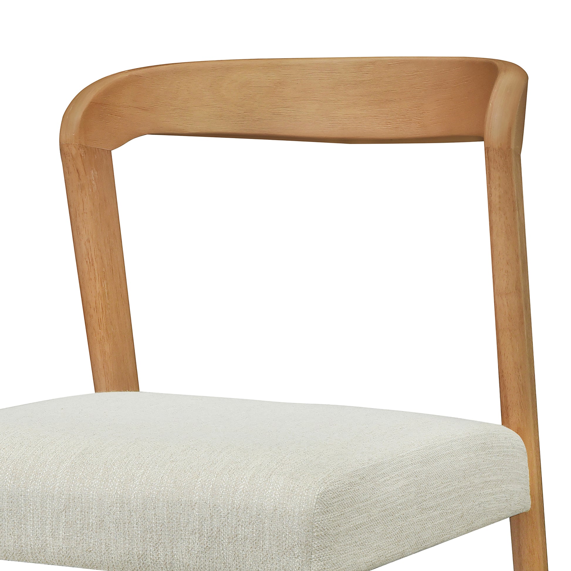 Solid Rubber Wood Dining Chairs(Natural Oak+Beige)Set of 2 image 10