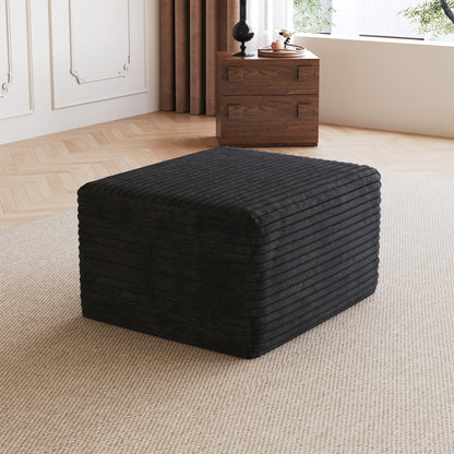 Sofa ottoman,No Assembly Required,Black(Plush Corduroy Fabric) image 1