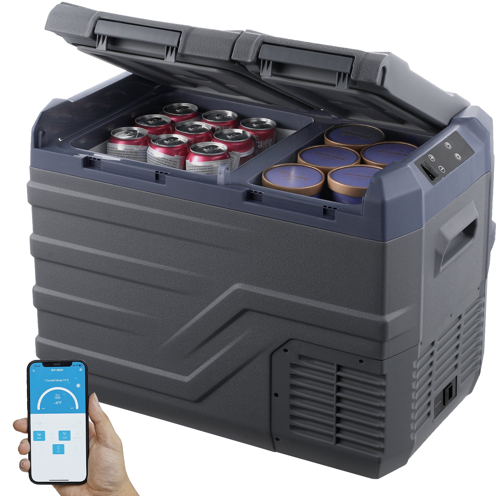 Car Refrigerator, 12 Volt Car Refrigerator Fridge, 32 L Dual Zone Portable Freezer, -4℉-68℉ Adjustable Range, 12/24V DC and 100-240V AC Compressor Cooler for Outdoor, Camping, RV image 12