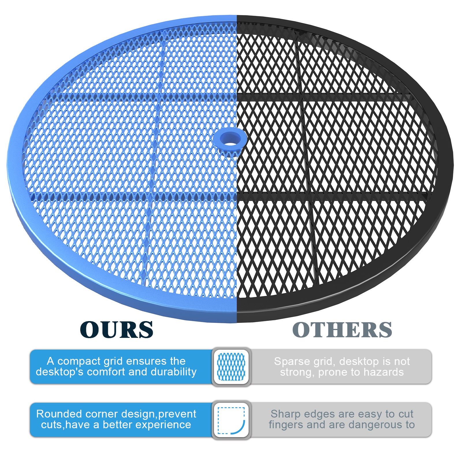 Blue Round Table & Chair Set with Umbrella Hole image 11