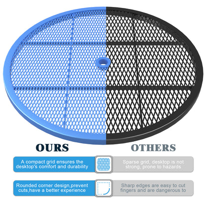 Blue Round Table & Chair Set with Umbrella Hole image 11