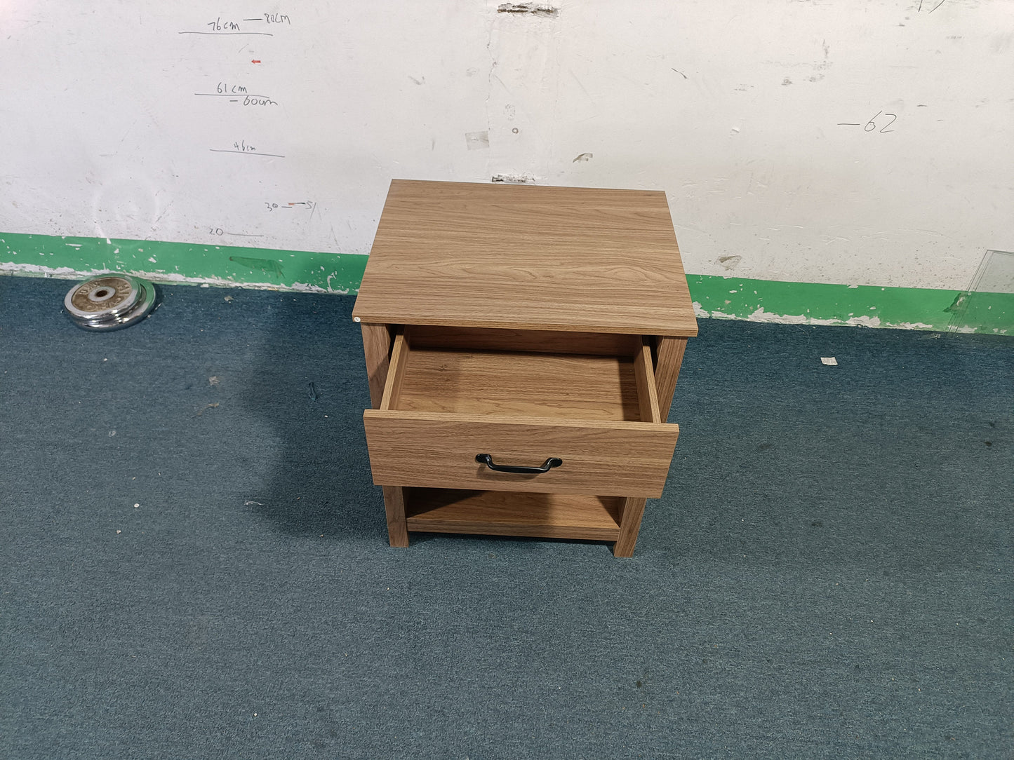 Wood Nightstand with Drawer and Open Shelf, Modern Bedside Table with Storage, Wooden End Table for Bedroom, Living Room or Apartment, Natural Finish, Brown image 5