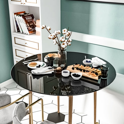 36 Inch Round Tempered Glass Table Top Black Glass 1/4" Thick Round Polished Edge(old SKU:W1265118639) image 2