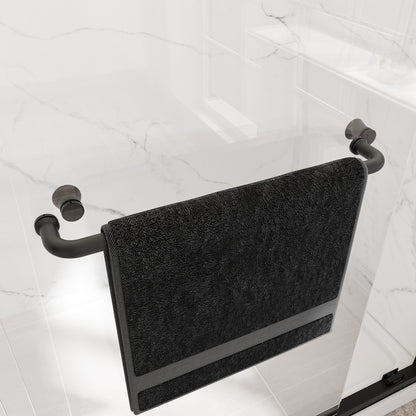 55"-60" W x 72" H Matte Black Reversible Installation Double Bypass Sliding Shower Door,Aluminium Alloy Frame,1/4"(6MM) Tempered Glass With Nano Explosion-proof Membrance,Easy Installation image 8