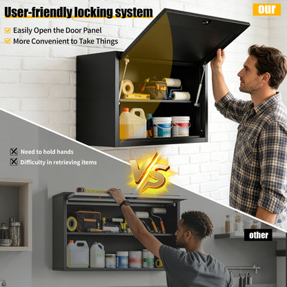 Heavy Duty Metal Wall Mounted Tool Storage Cabinet Steel Metal,Garage Storage Cabinet for Garage,Workshop,Basement,Kitchen,Assembly Required image 9
