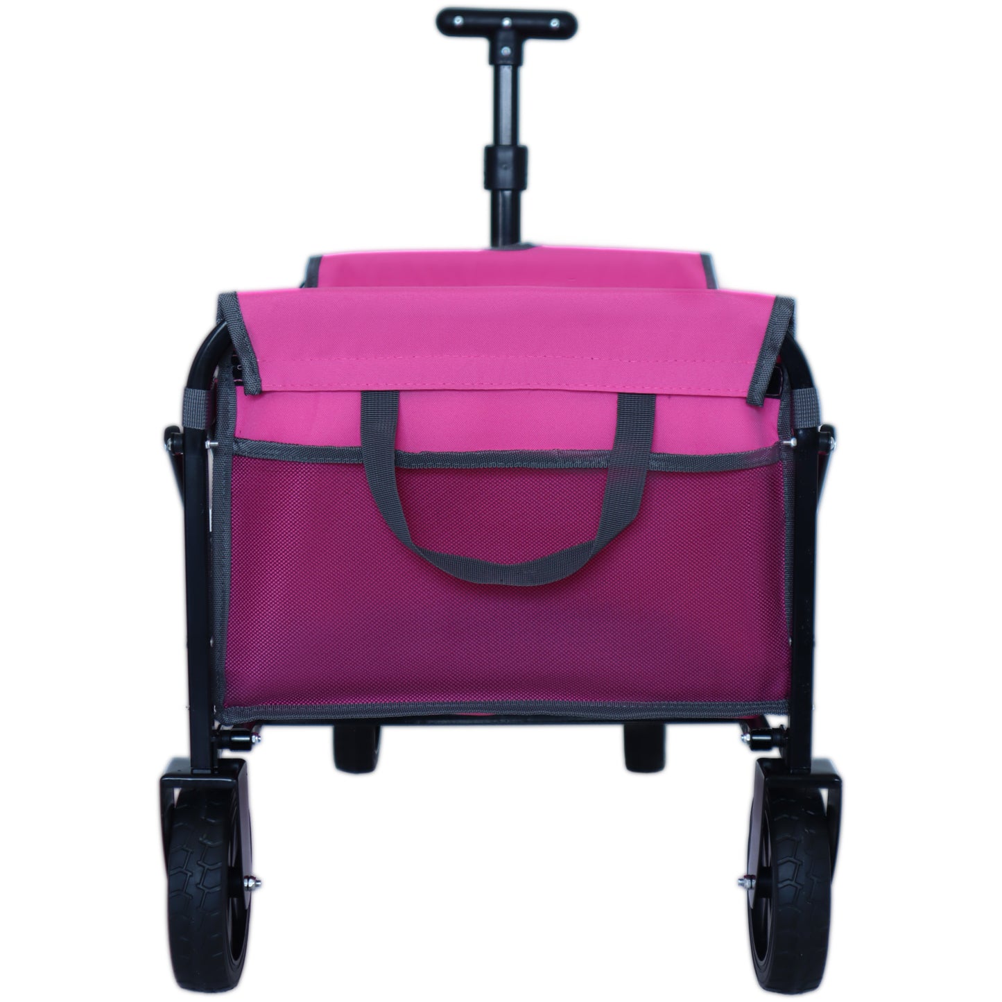 Expandable Dual-Layer Utility Wagon with 100% Extra Space - 225lbs Grocery Cart for Camping, Shopping, Sports, Gardening, Fishing, Pink image 8