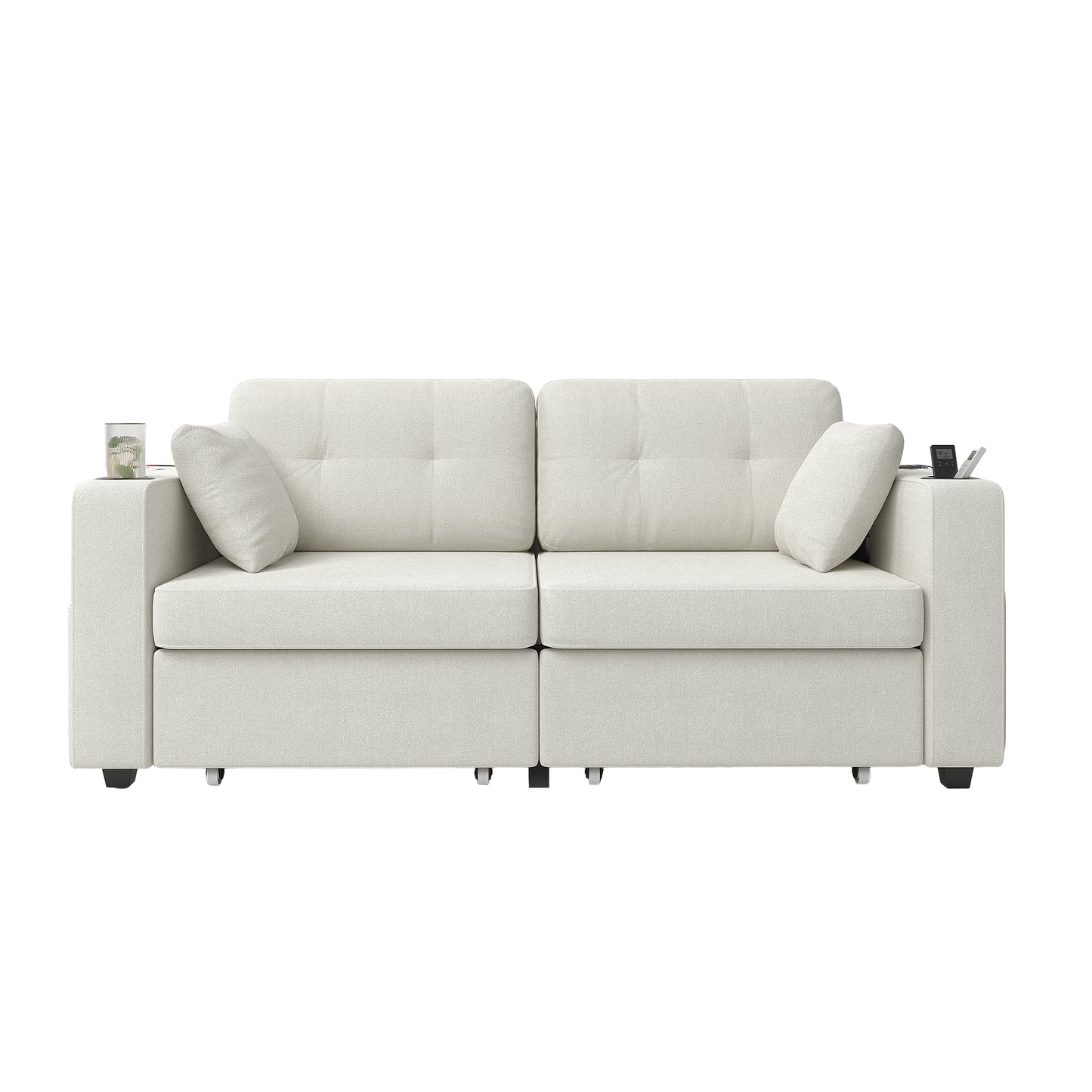 Sofas for Living Room, Couch Set,3 Seats Sofa, USB Charging,Wood Frame,Easy to Install,with Storage, Charging Station,Cup Holder,Modern Sectional Sofas for Living Room, Apartment,Chenille Fabric image 12