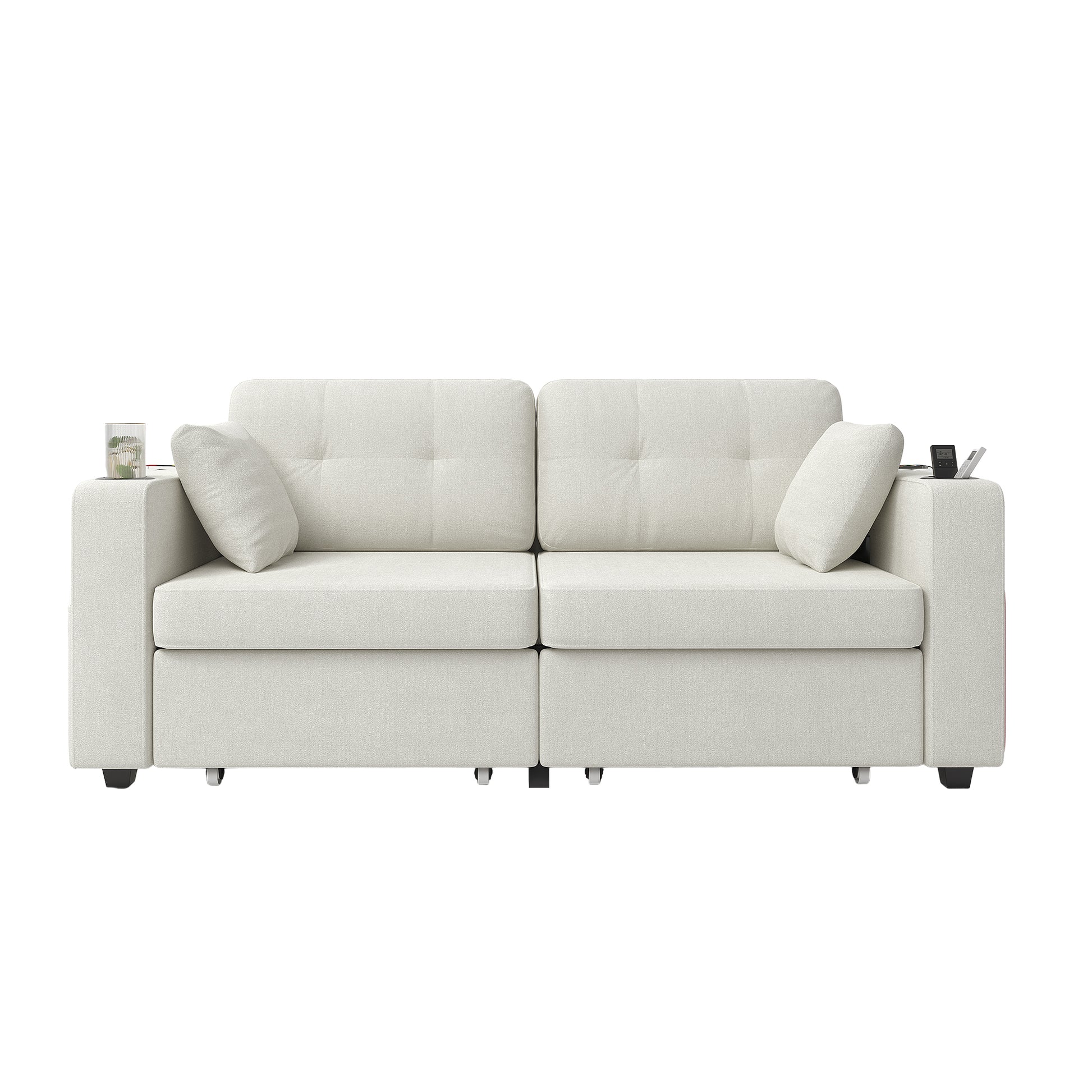 Sofas for Living Room, Couch Set,3 Seats Sofa, USB Charging,Wood Frame,Easy to Install,with Storage, Charging Station,Cup Holder,Modern Sectional Sofas for Living Room, Apartment,Chenille Fabric image 12