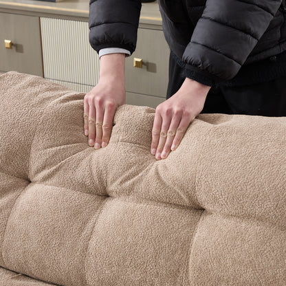 Modular Sectional Sofa,Cloud Couch, L Shaped Couch with Movable Ottoman, Modern Deep Seat Couches for Living Room, Oversized 3-Seater Sofa Comfy advanced flannelette Sofas for Bedroom,5 Pillows image 6