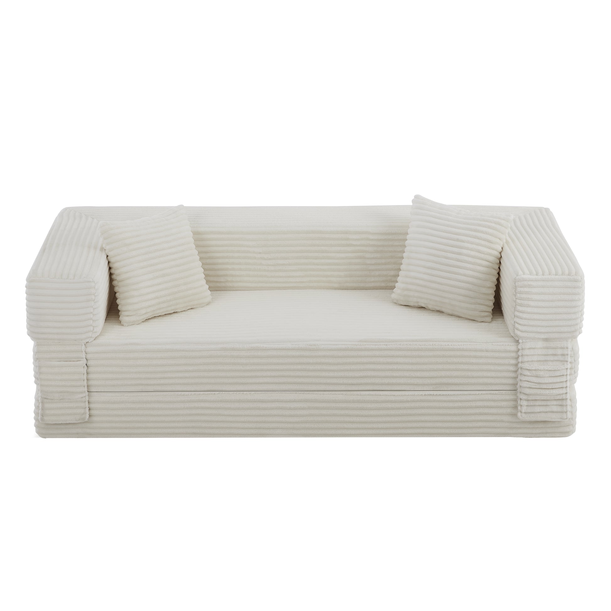 Modern cord sofa with stylish appearance, classic square design, unique two-tier design, convertible into a bed, ideal for apartments and large spaces. image 12