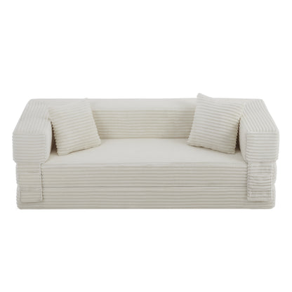 Modern cord sofa with stylish appearance, classic square design, unique two-tier design, convertible into a bed, ideal for apartments and large spaces. image 12