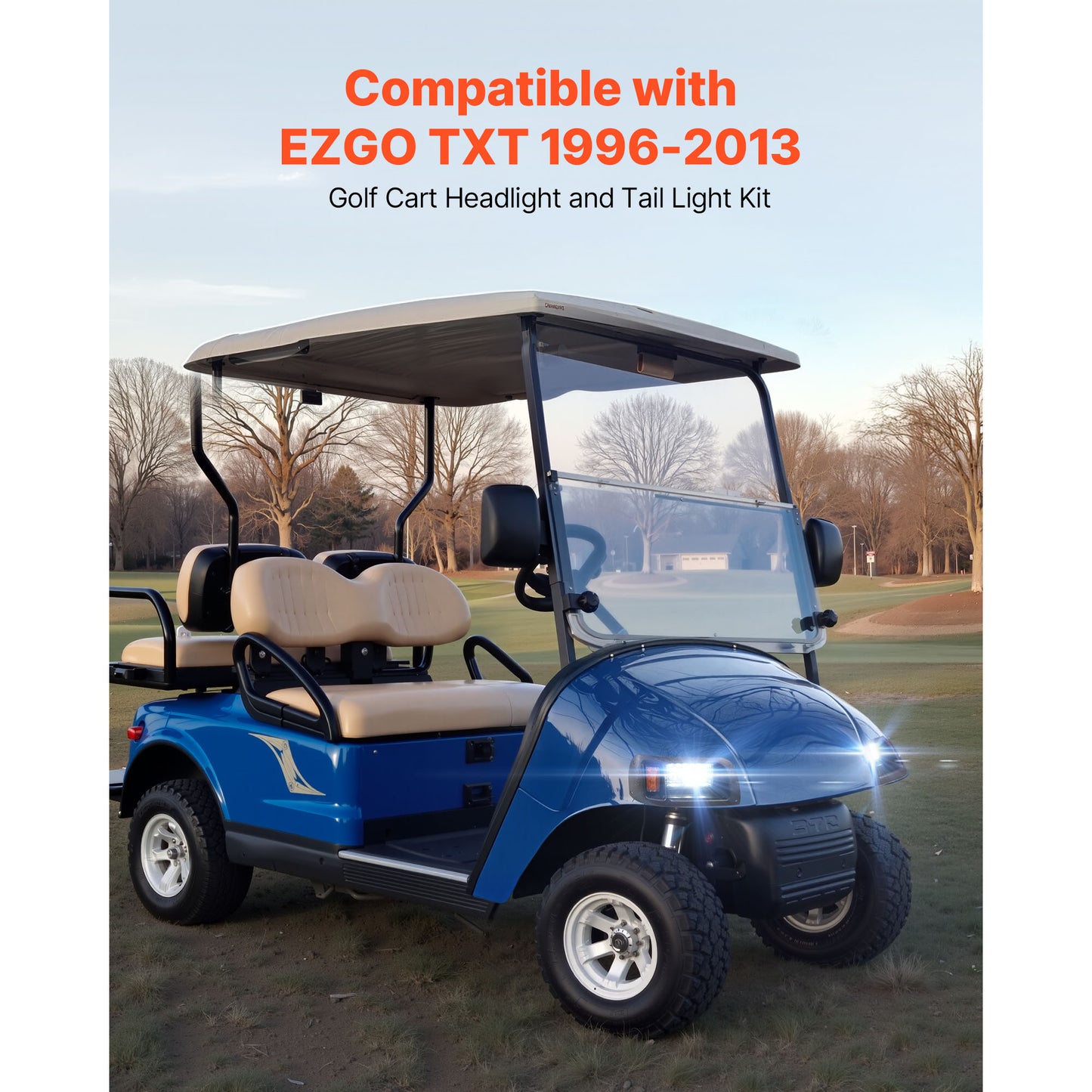 12 Volt Golf Cart LED Headlight Tail Light Kit For EZGO TXT 1996-2013 Models image 3