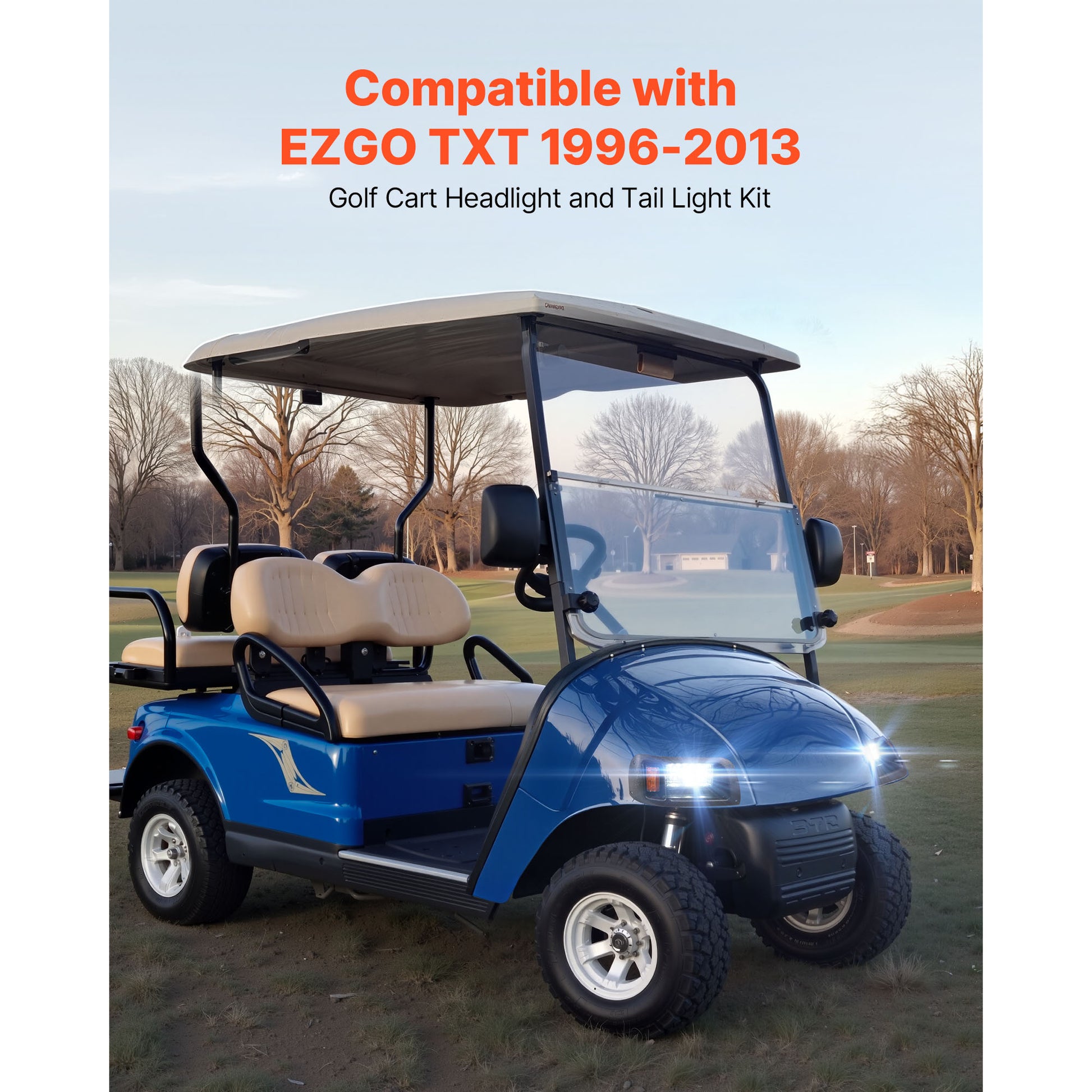12 Volt Golf Cart LED Headlight Tail Light Kit For EZGO TXT 1996-2013 Models image 3