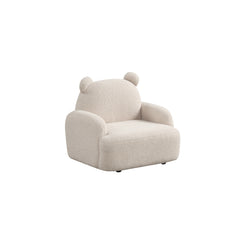 Raelynn 25.5"W Beige Sherpa Bear-Shaped Kids Armchair