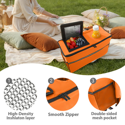 3-in-1 Folding Wagon with Bench Seat – patent protection, Includes 1 ice pack, 500lbs Capacity, 9"x4" Beach Tires for Camping & Beach, orange image 8