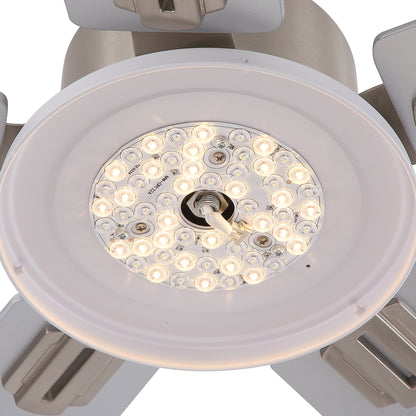 52 in. Indoor Brushed Nickel Ceiling Fan with Intergrated LED Light Kit with Remote Control, 5 Plywood Blades and Work with Smart APP image 12