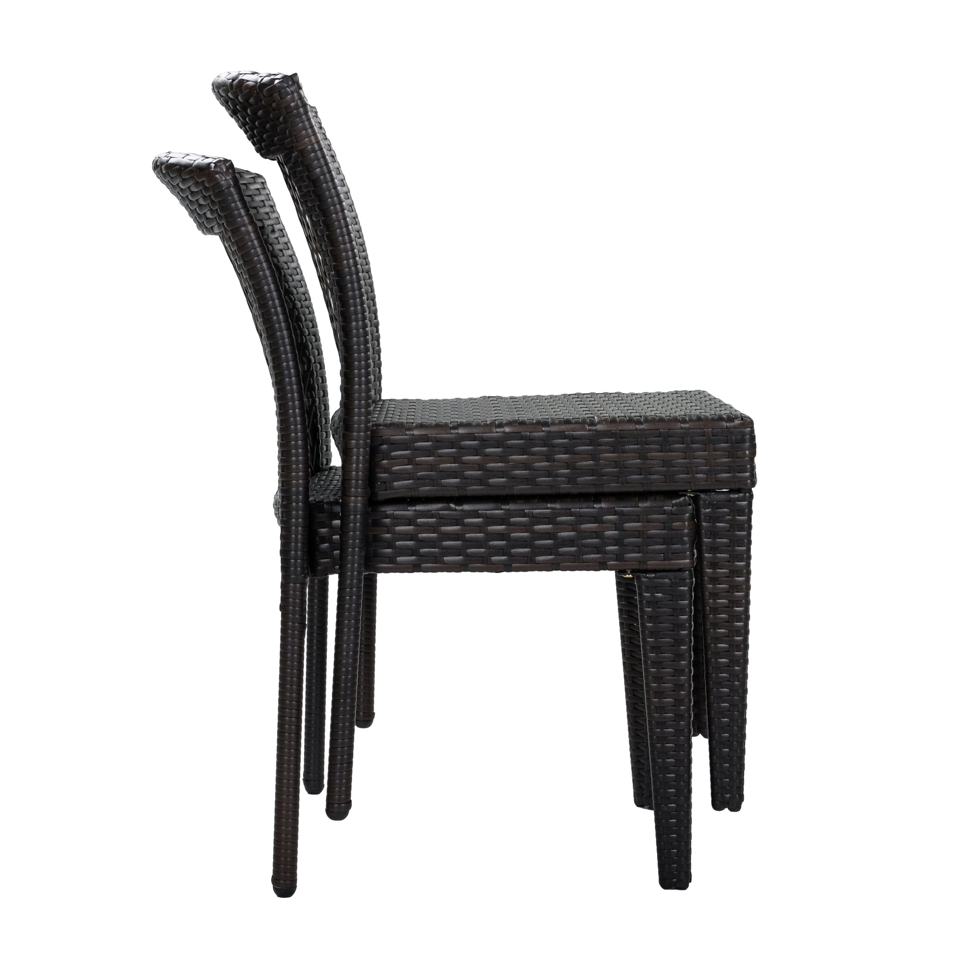 Outdoor Dining Chairs Set of 4, Stackable Chairs with UV-Resistant PE Rattan and Steel Frame, for Patio, Garden, Balcony, Supports 400lbs image 6