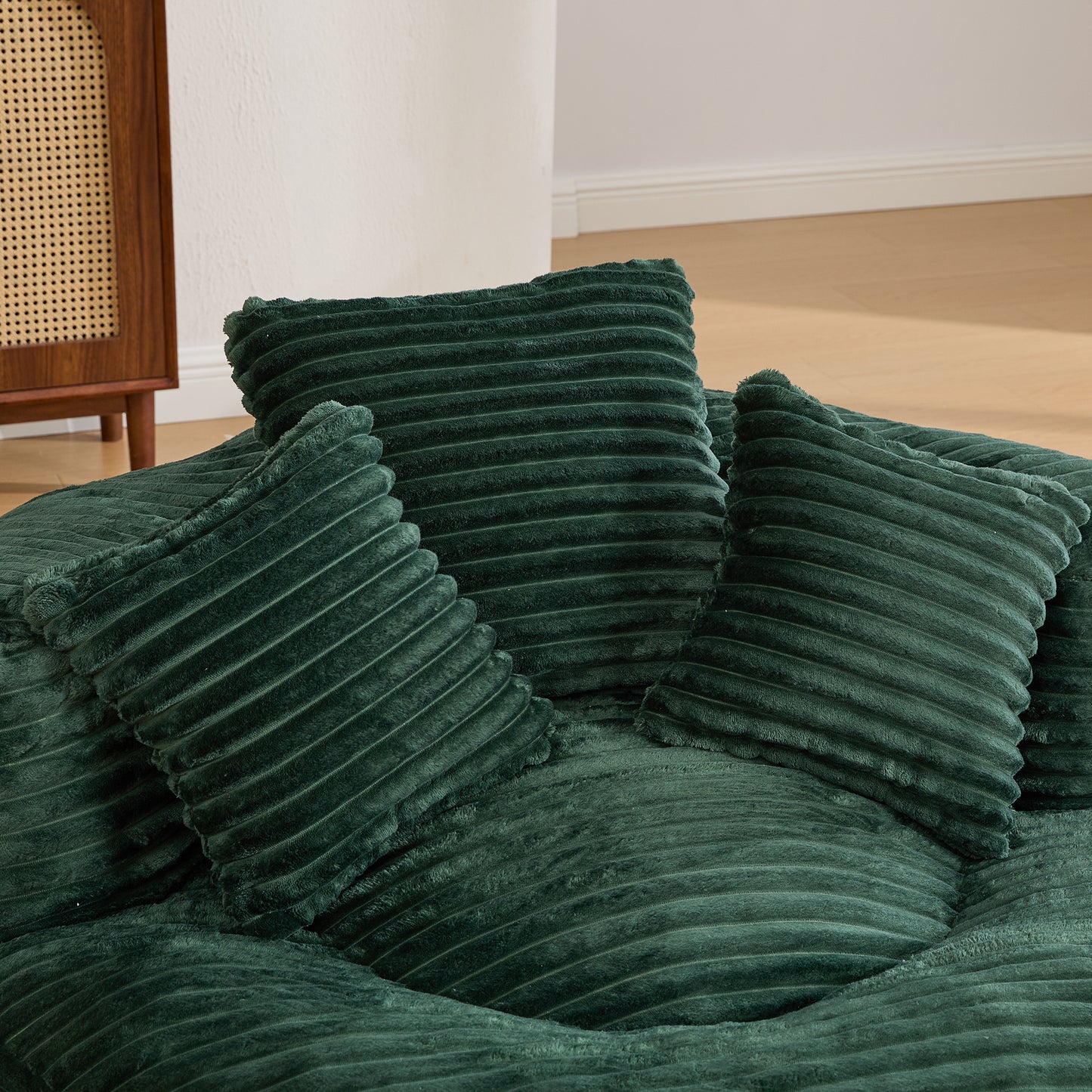 Single Bean Bag Chairs, Bean Bag Sofa for Adults, Kids,Corduroy Bean Bag Chair with 3 Pillows & Armrest,Beanbag Chair & Lazy Sofa with Foam Filler for Bedroom Living Room Dorm image 12