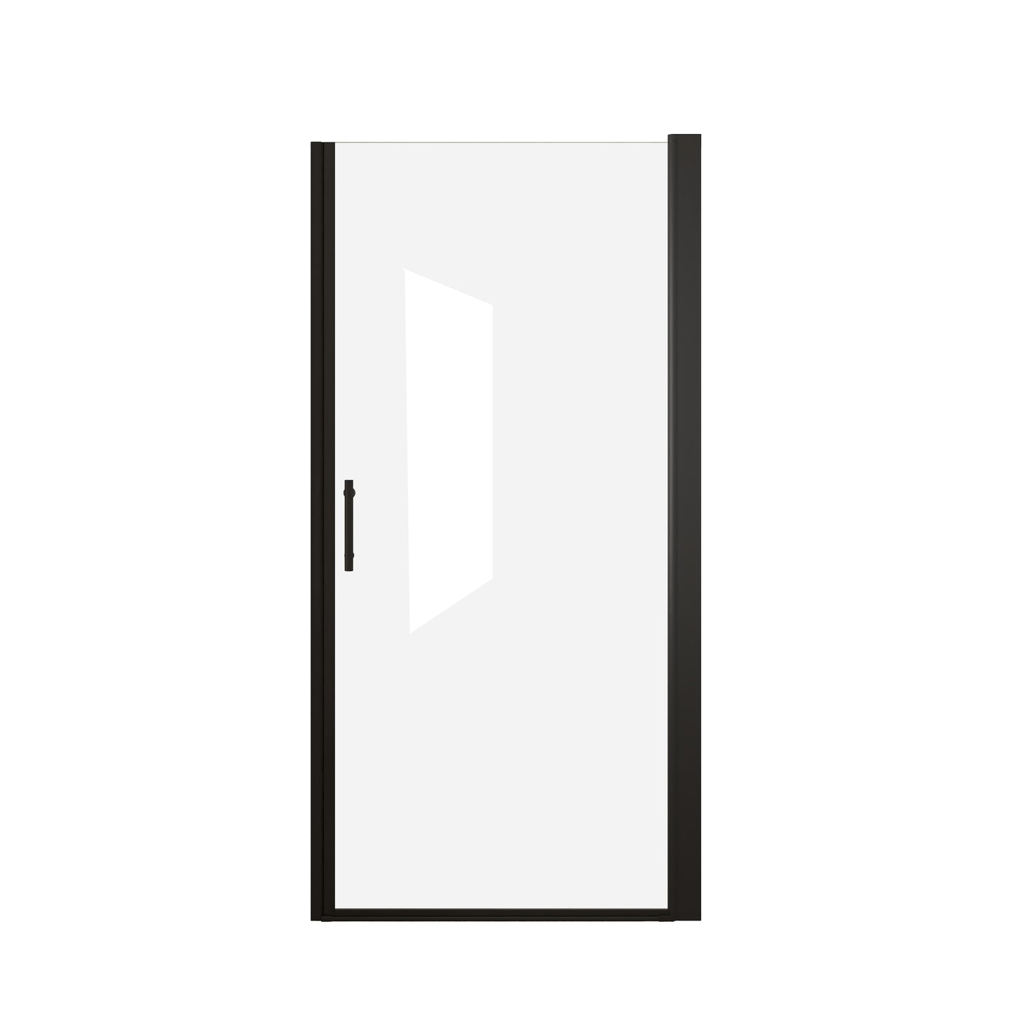 28"x 72" Pivot Shower Door, Matte Black Aluminum Frame, Half Frame,1/4"(6mm) Tempered Glass Explosion Proof Film,Stainless Steel Handle image 8