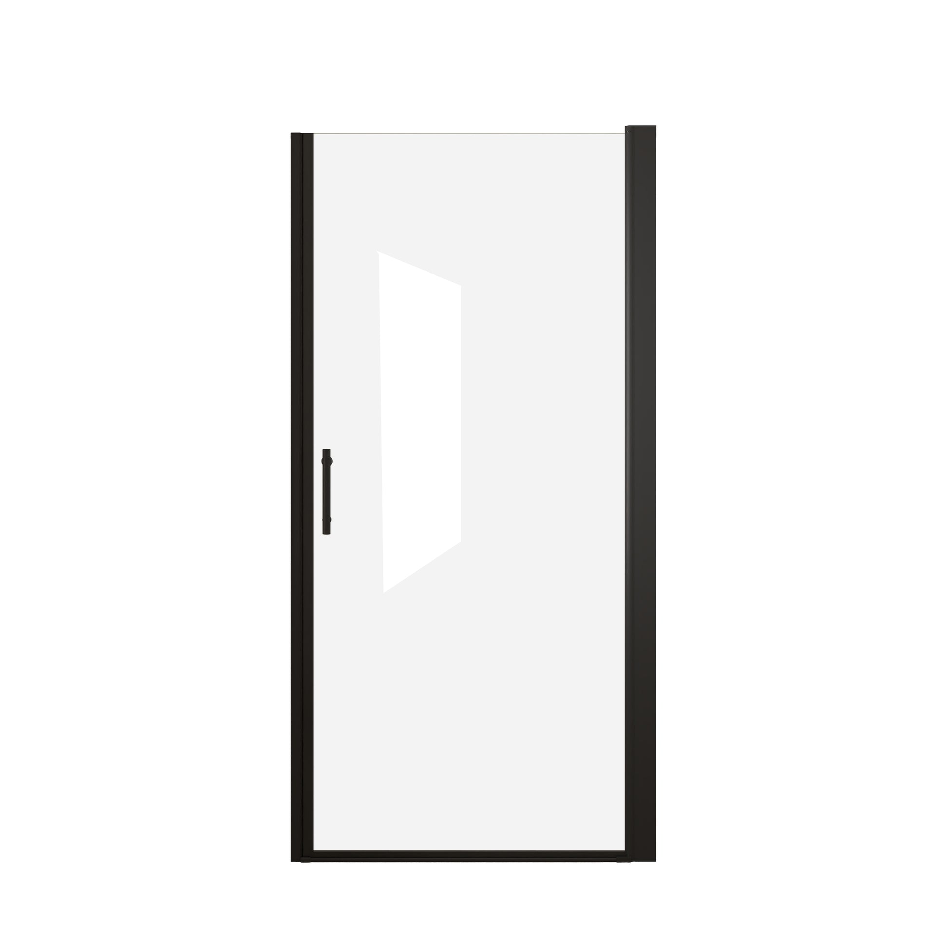 28"x 72" Pivot Shower Door, Matte Black Aluminum Frame, Half Frame,1/4"(6mm) Tempered Glass Explosion Proof Film,Stainless Steel Handle image 8