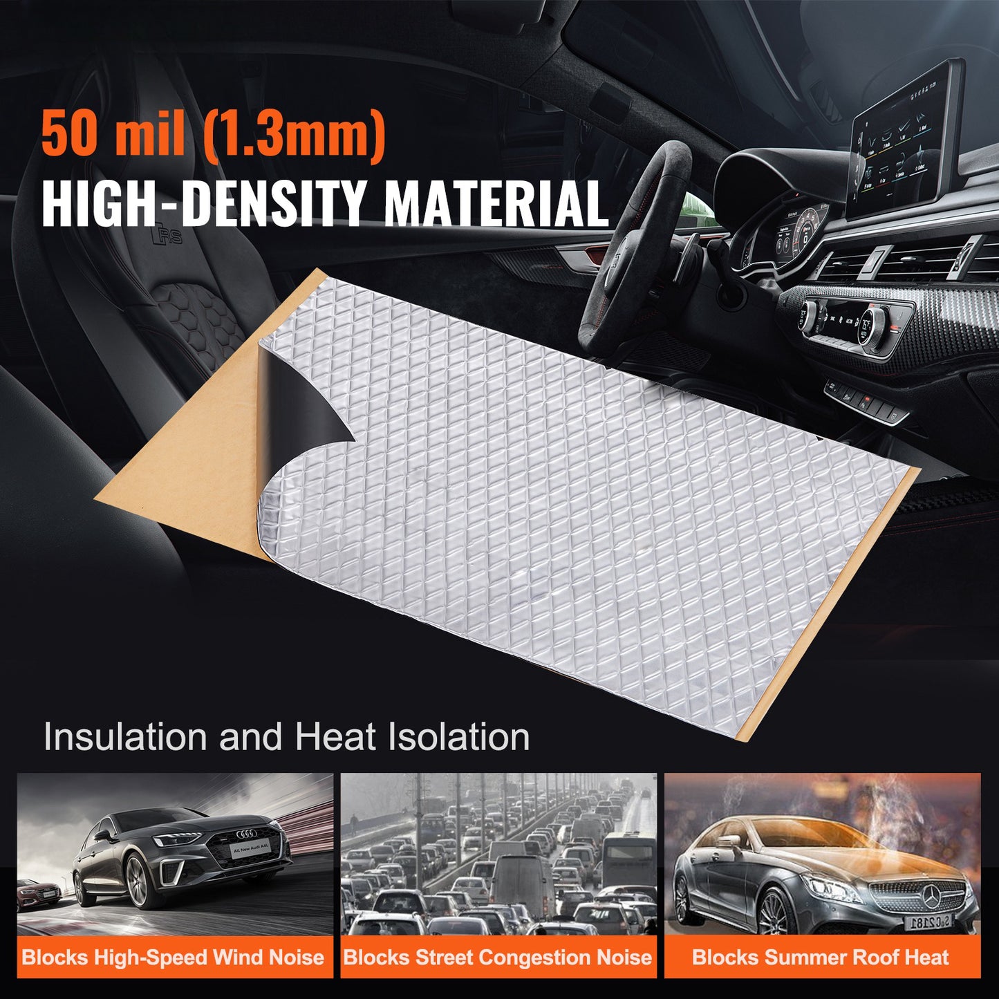 Car Sound Deadening Mat, 50 mil 52 sqft Car Sound Dampening Material, Butyl Automotive Sound Deadener, Noise Insulation and Vibration Dampening Material for Car image 2