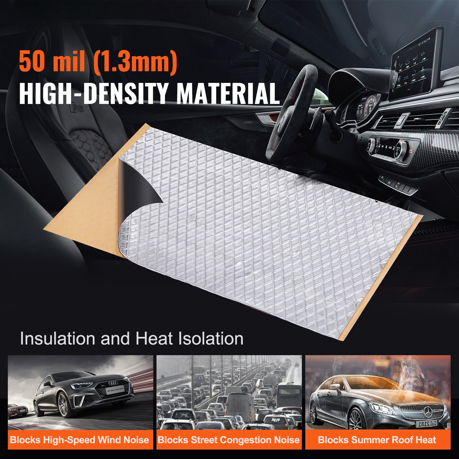 Car Sound Deadening Mat, 50 mil 52 sqft Car Sound Dampening Material, Butyl Automotive Sound Deadener, Noise Insulation and Vibration Dampening Material for Car image 2