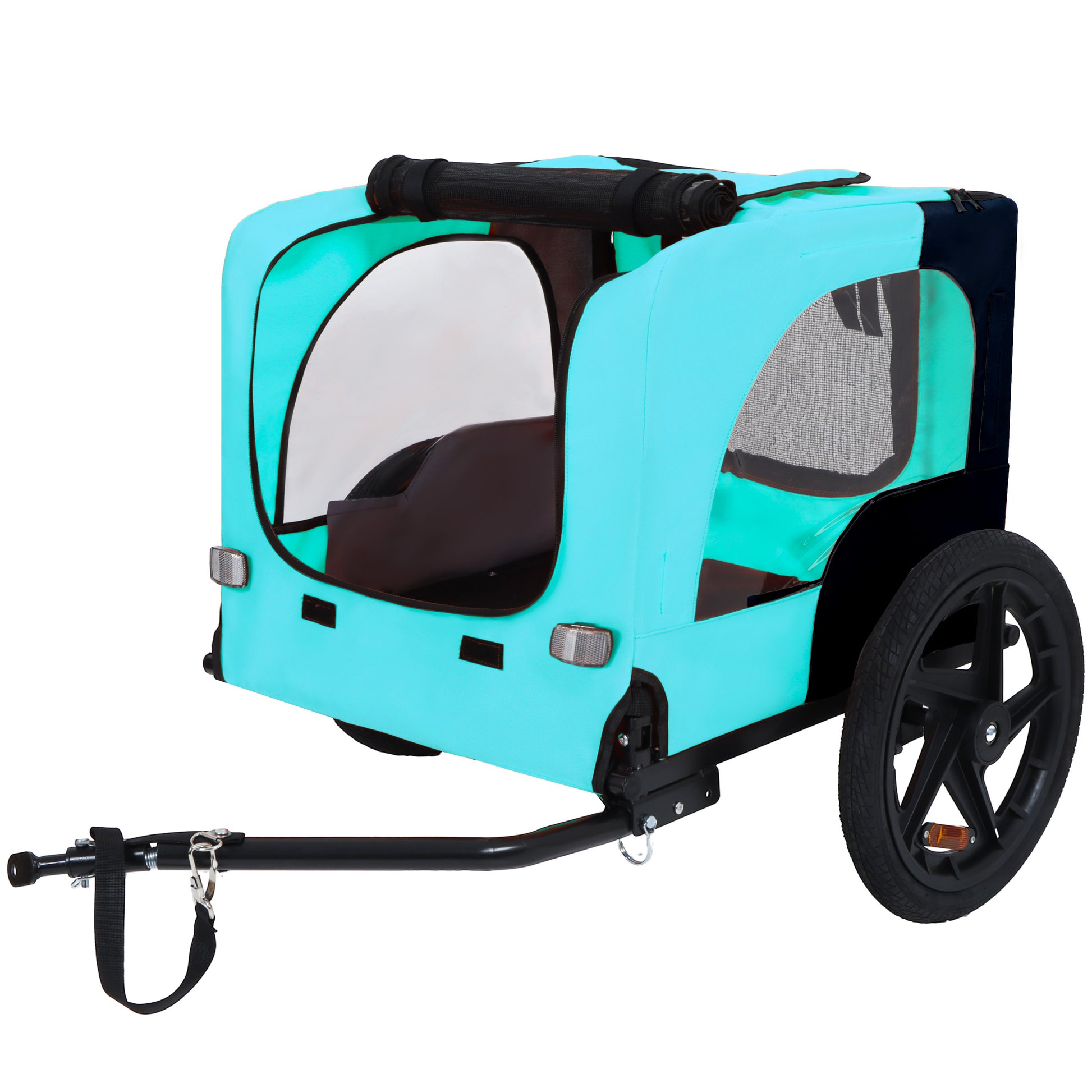 Pet Bike Trailer Dog Cart for Bicycle,Suitable for Small and Medium Pets, Easy Folding Cart Frame, Quick Release Wheel, Non-Slip Floor, Internal Leash image 10