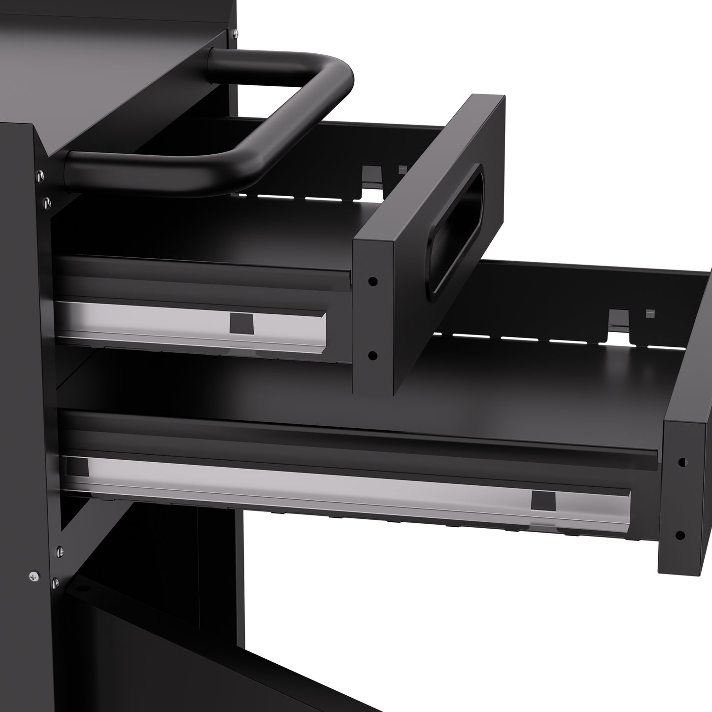 34.3" Narrow Rolling Tool Cabinet - Space-Saving Garage Storage with Lockable Door, 2 Drawers and Large Handle, Slim Metal Organizer for Tight Spaces image 2