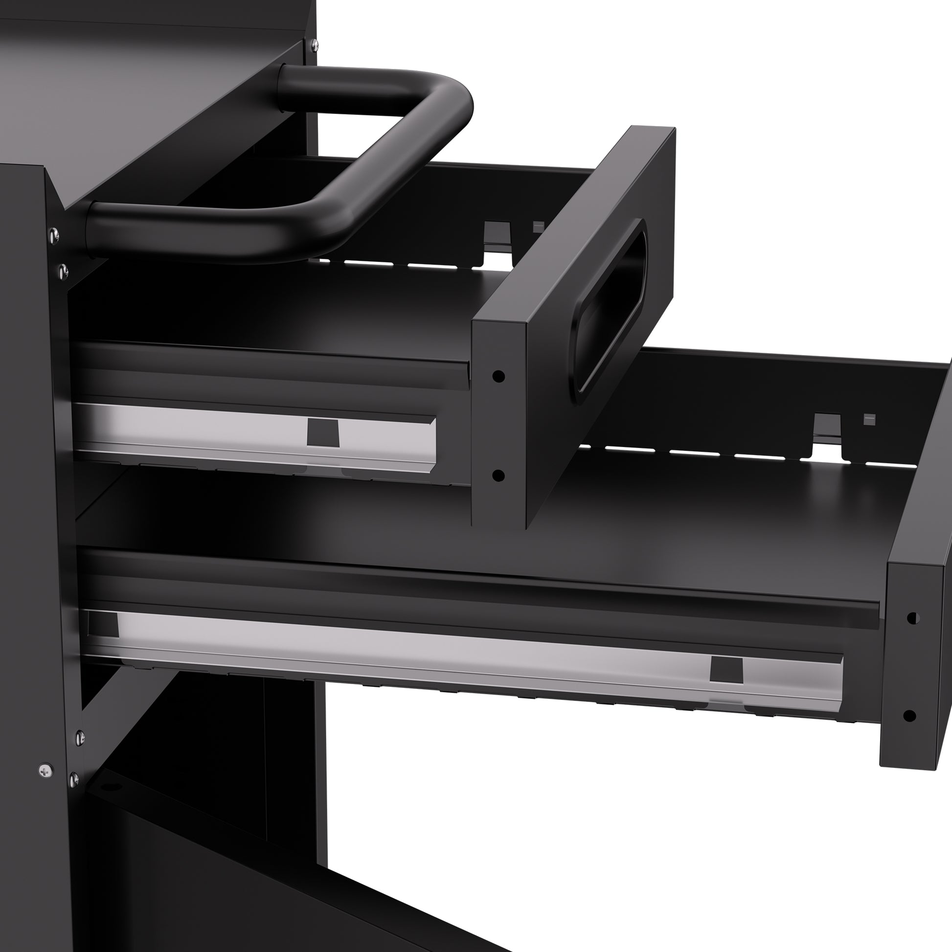34.3" Narrow Rolling Tool Cabinet - Space-Saving Garage Storage with Lockable Door, 2 Drawers and Large Handle, Slim Metal Organizer for Tight Spaces image 2