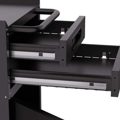 34.3" Narrow Rolling Tool Cabinet - Space-Saving Garage Storage with Lockable Door, 2 Drawers and Large Handle, Slim Metal Organizer for Tight Spaces image 2