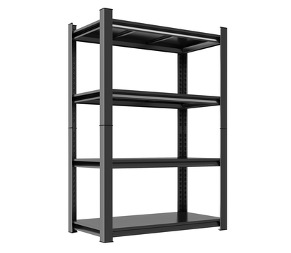 63-Inch Tall Metal Storage Shelf, 1200 LBS Weight Capacity, 4-Tier Adjustable Height Storage Rack, Black, Assembly Needed image 1