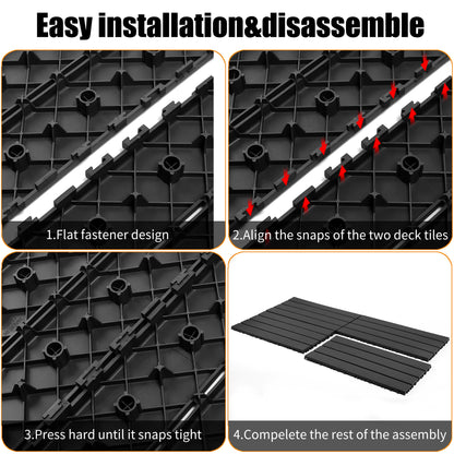 24 pieces of dark gray outdoor terrace deck tiles, DIY interlocking decking floor tiles, easy to install patio tiles, suitable for indoor and outdoor balcony backyard poolside DARK GRAY image 4