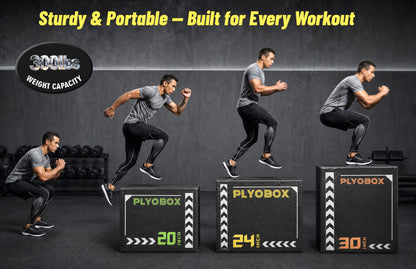 3-in-1 Foam Plyometric Jump Box, 20/24/30 Inch Adjustable Height, Non-Slip Soft Plyo Box for HIIT, Crossfit & Home Gym Training image 4
