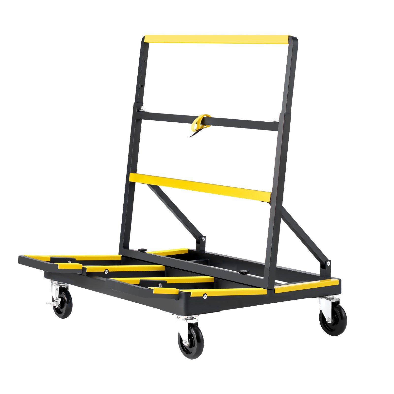 Drywall Cart Dolly, 1800 lbs Load Capacity, Steel Panel Dolly with 4 Swivel Casters & Expandable Deck, Foldable Panel Truck Cart with Tie-Down Strap for Handling Plywood, Plasterboard, Glass image 2