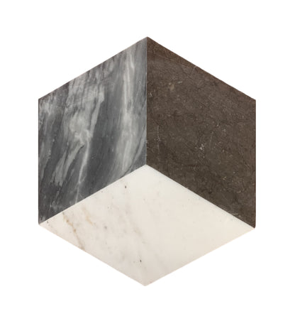 Hexagon Waterjet marble,White Gray Black 3 color, natural marble, for floor and wall, polished marble tile, natural stone, genuine marble, real marble, 1 box 12 pcs image 2