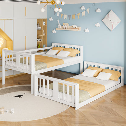 Twin Over Twin Bunk Bed with Ladder, White (Old SKU:N708P242163K) image 3