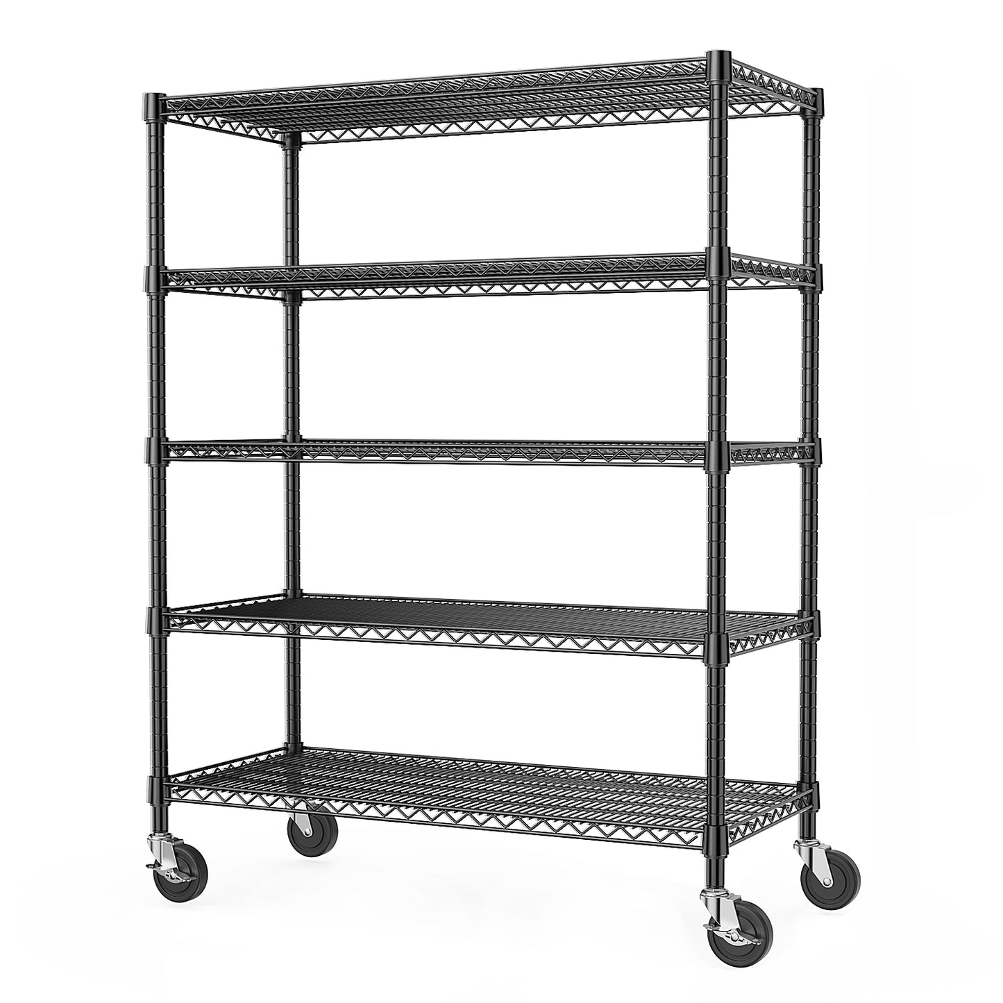 3300 lbs Capacity Industrial Metal Shelving Units, 5 Tier Heavy Duty Easy Assembly Garage Shelving for Commercial, Basement, Pantry, Warehouse, School, Black 23.6" D x 53.2" W x 73.6" H image 8
