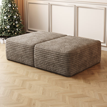 37.40"Sofa ottoman,No Assembly Required,Camel(Plush Corduroy Fabric) image 2
